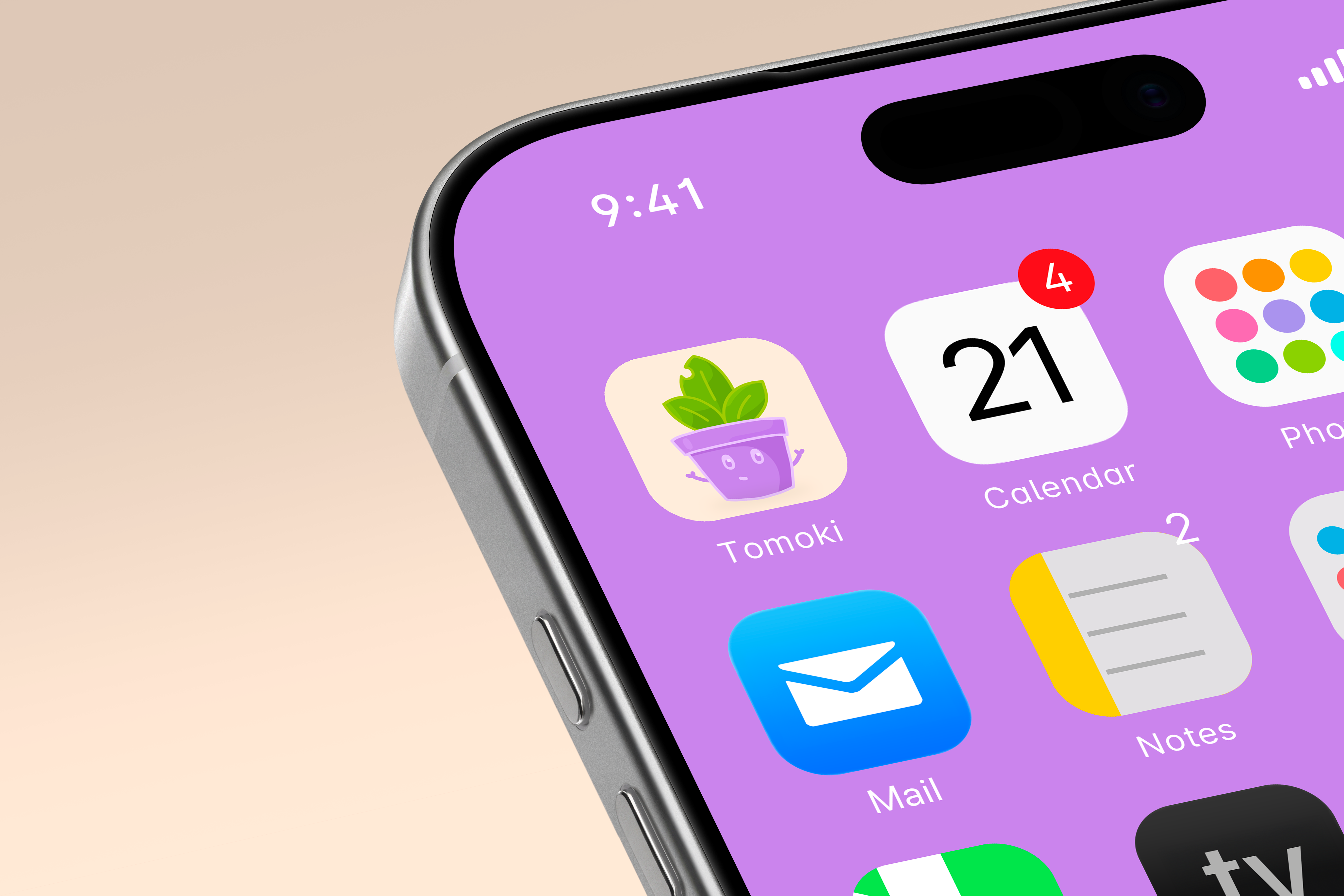Icône minimaliste de l'application mobile Tomoki